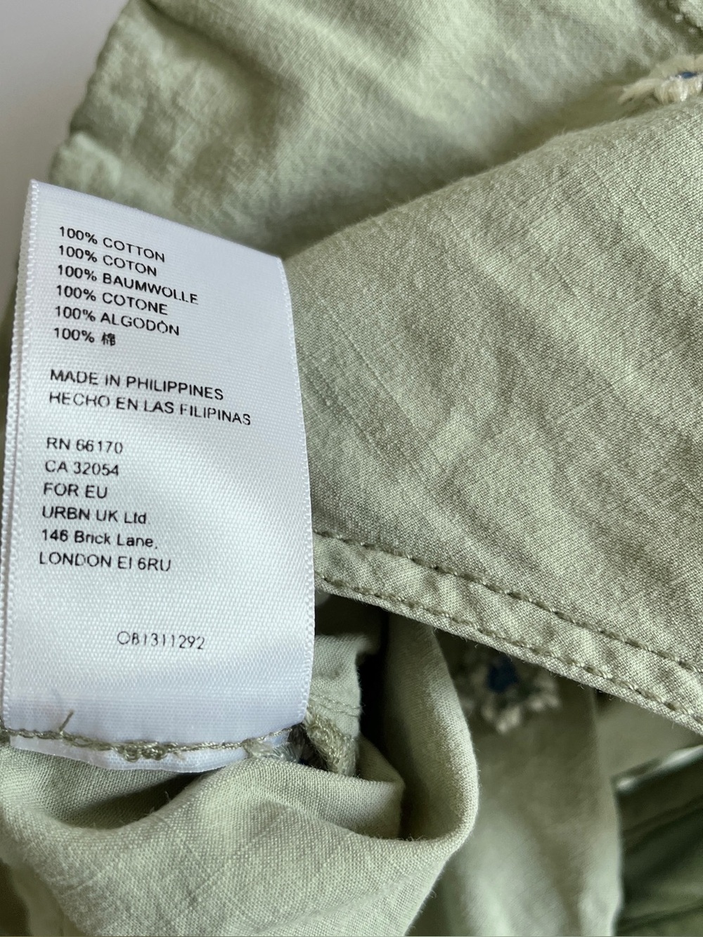 Anthropologie Pilcro Dessa romper large green overalls shorts embroidered floral - Picture 11 of 11